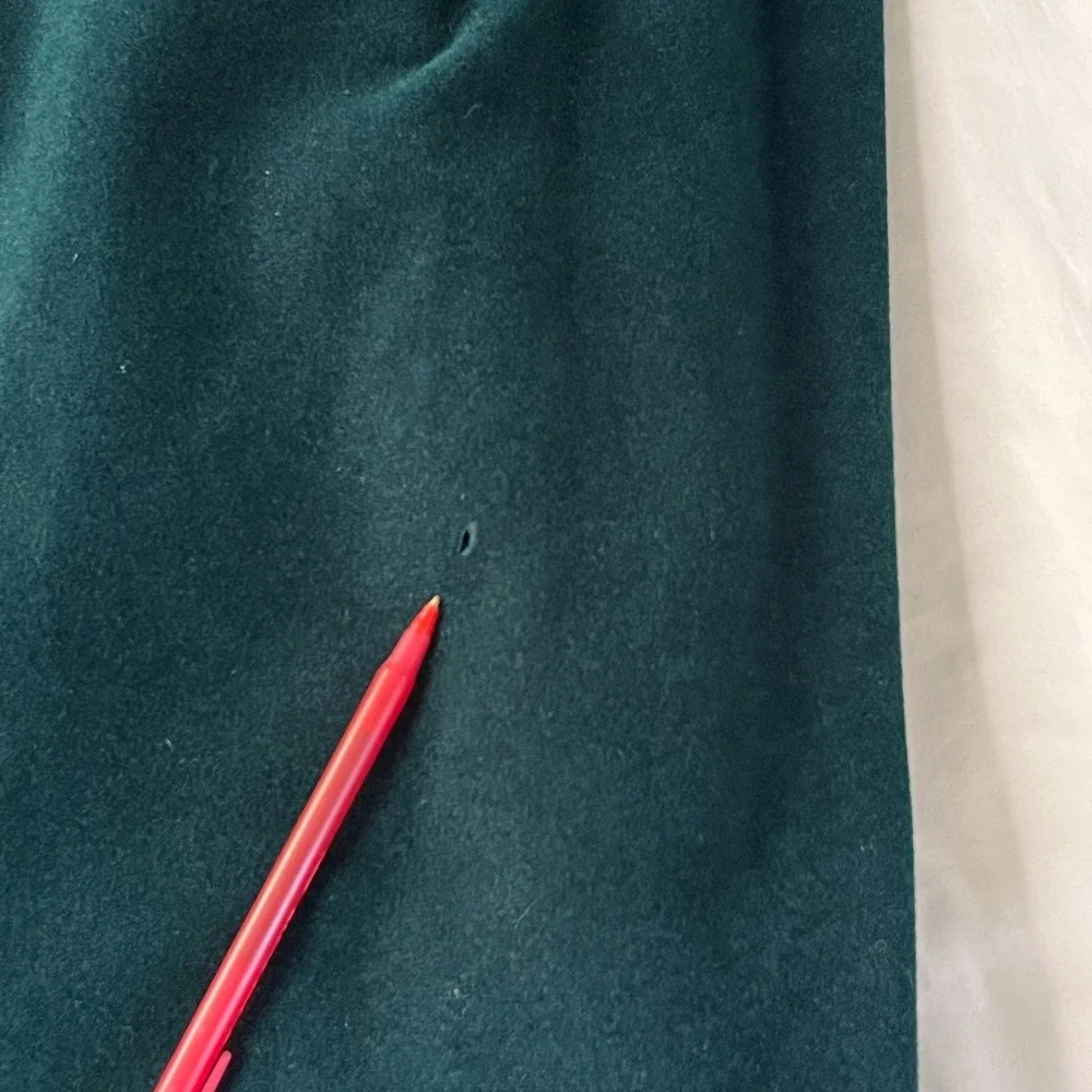 Vintage Vanity Fair Maxi Nightgown Size PL Green Velour Embroidered‎ House Dress